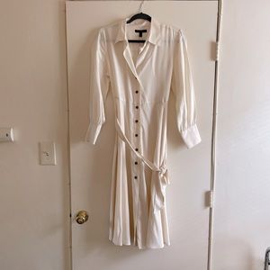 Banana Republic Factory Cream colored button up midi dress